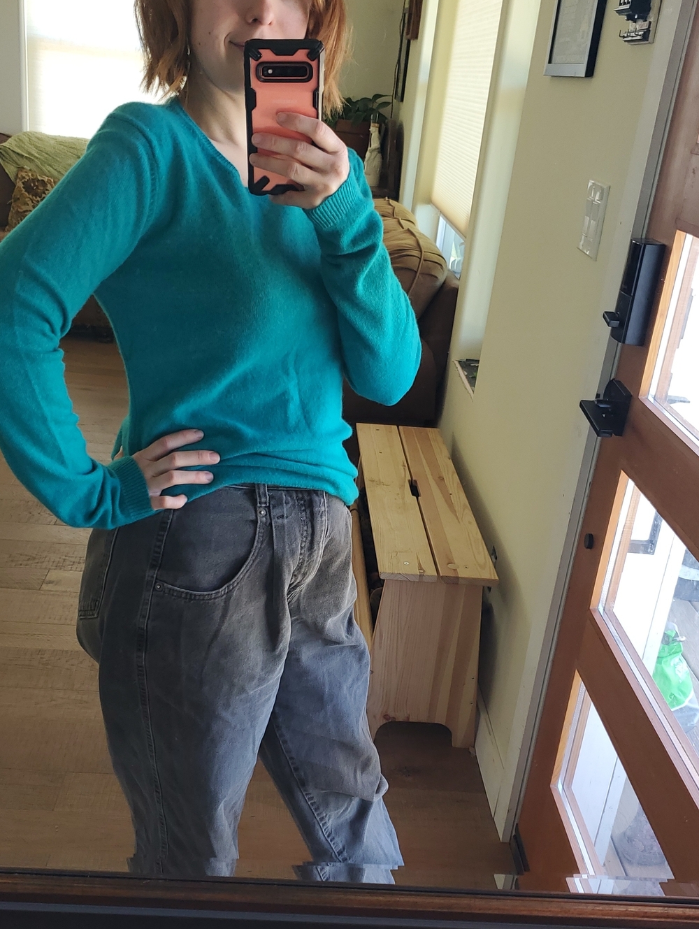 Neiman Marcus Teal Cashmere Sweater